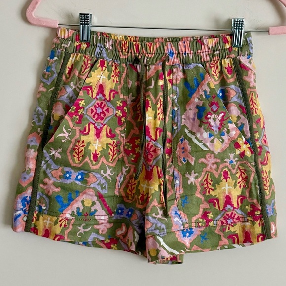 Zara Linen Multicolored High Waisted Shorts Womens Size XS - Picture 2 of 11